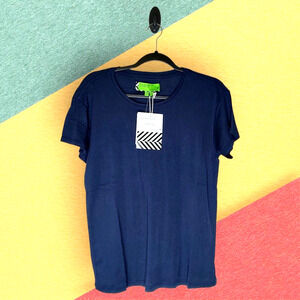 Free People Minimalist Basic Navy Small T-Shirt Sandrine Rose Virgin Label NEW